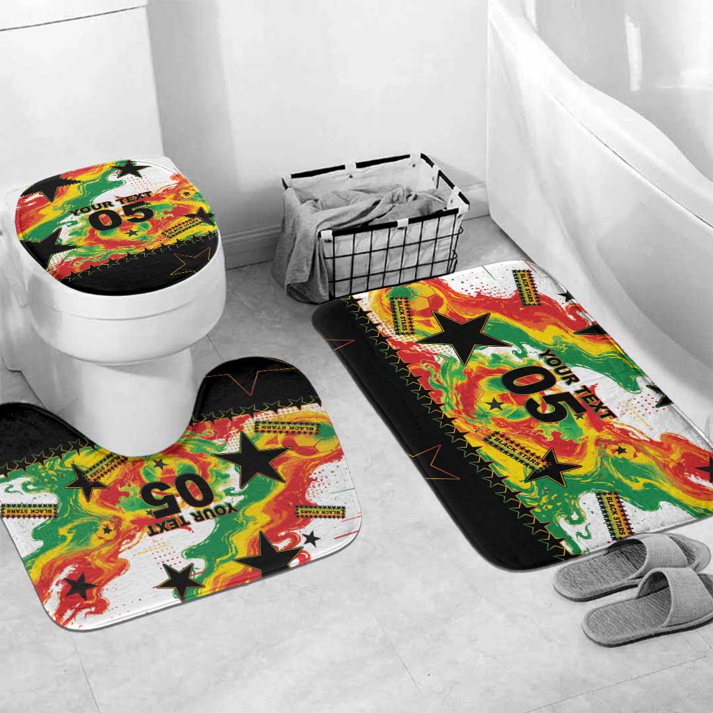 Custom Ghana Football Bathroom Set African Pride Flag Colors Flame