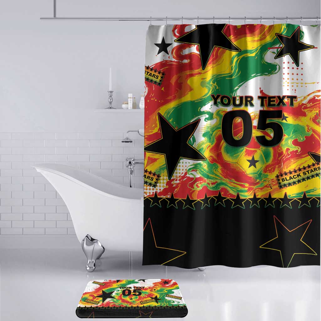 Custom Ghana Football Bathroom Set African Pride Flag Colors Flame