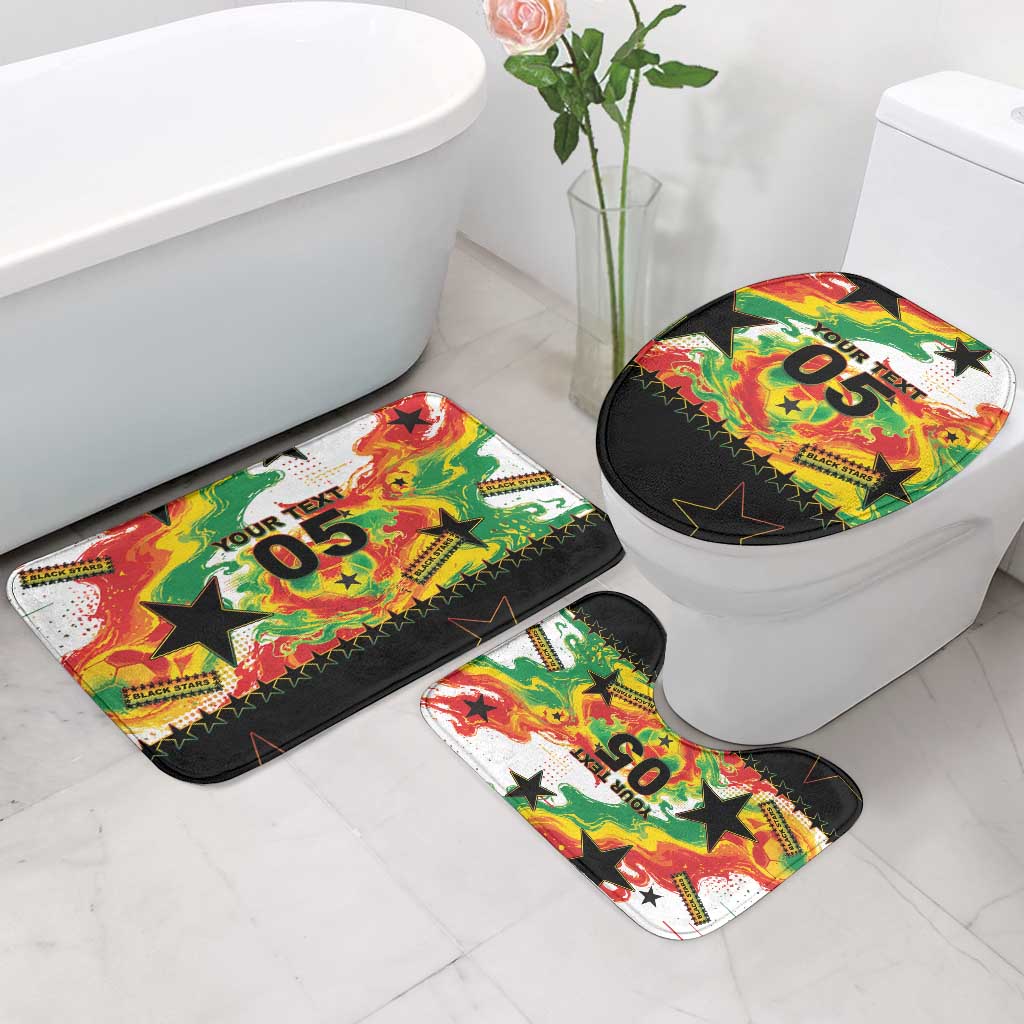 Custom Ghana Football Bathroom Set African Pride Flag Colors Flame