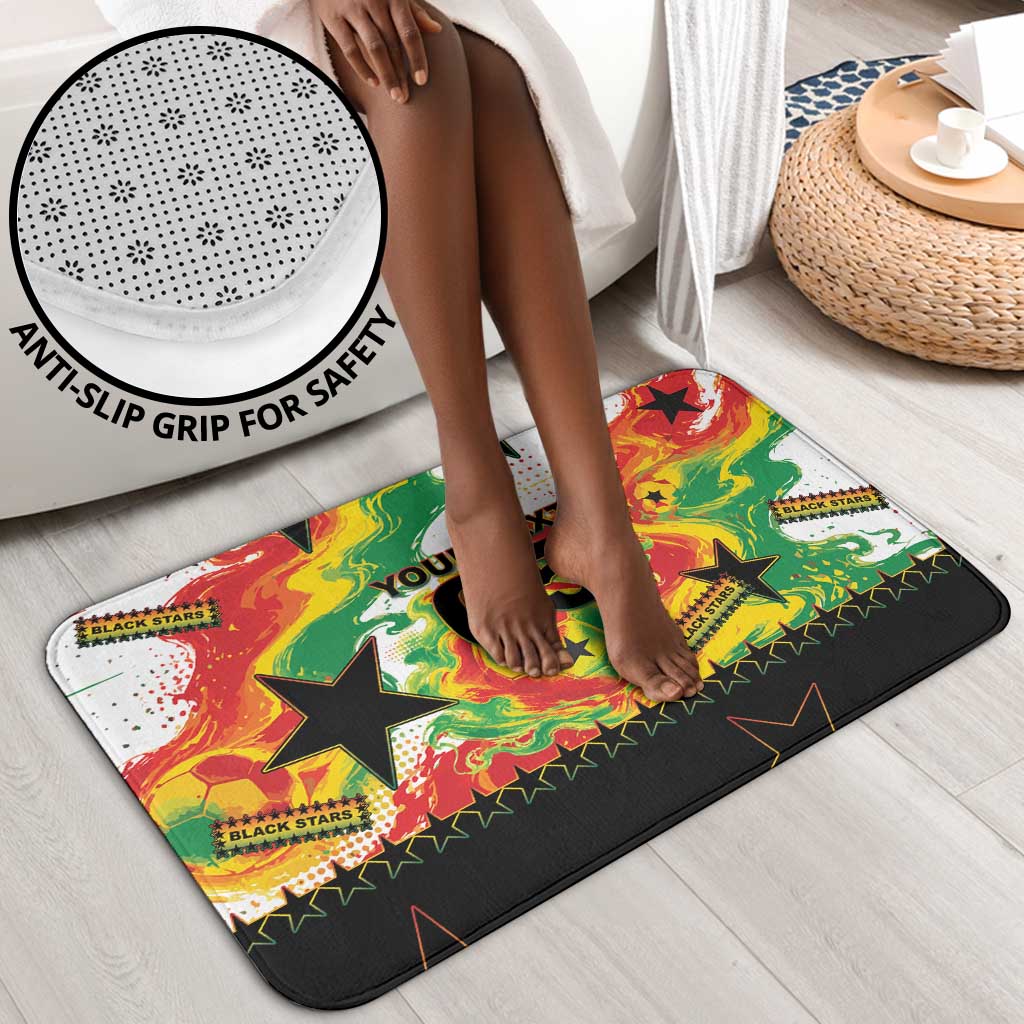Custom Ghana Football Bathroom Set African Pride Flag Colors Flame