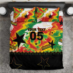 Custom Ghana Football Bedding Set African Pride Flag Colors Flame
