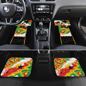 Custom Ghana Football Car Mats African Pride Flag Colors Flame