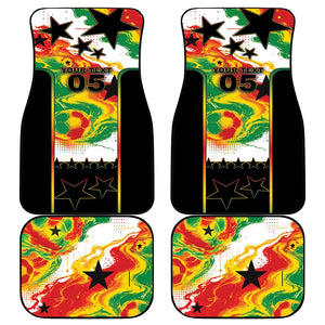 Custom Ghana Football Car Mats African Pride Flag Colors Flame
