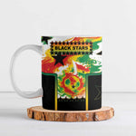 Custom Ghana Football Ceramic Mug African Pride Flag Colors Flame