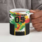 Custom Ghana Football Ceramic Mug African Pride Flag Colors Flame