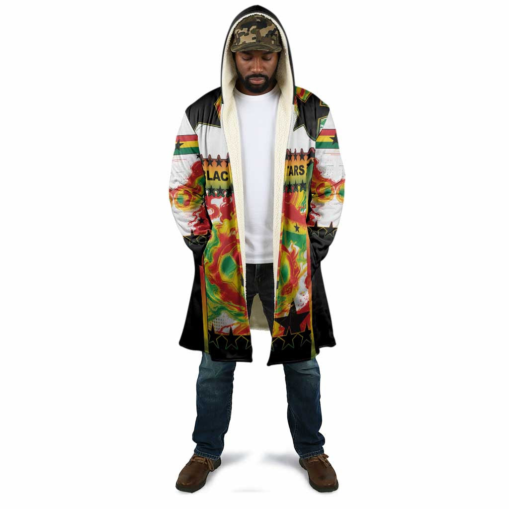 Custom Ghana Football Cloak African Pride Flag Colors Flame