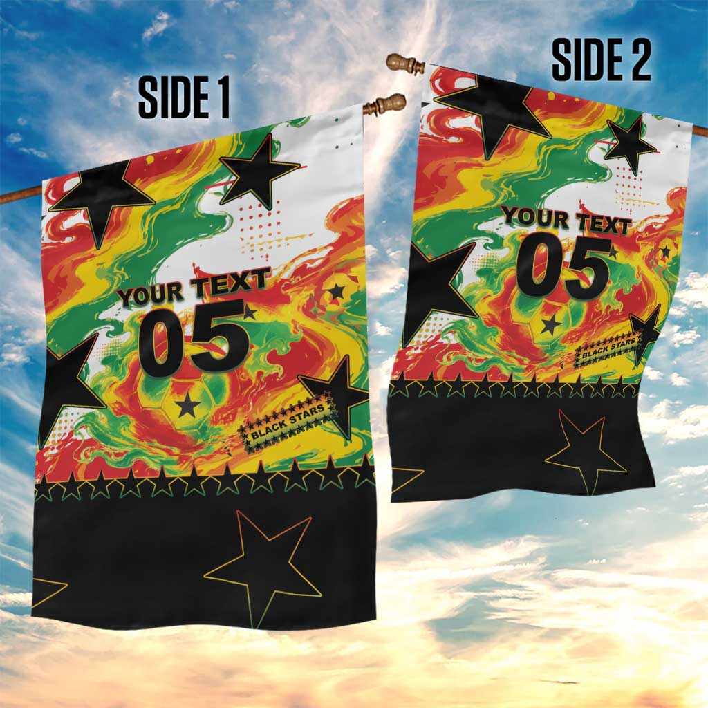 Custom Ghana Football Garden Flag African Pride Flag Colors Flame