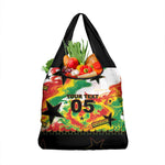 Custom Ghana Football Grocery Bag African Pride Flag Colors Flame