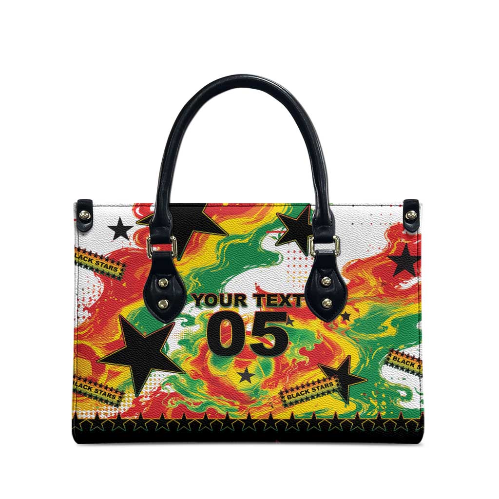 Custom Ghana Football Leather Bag African Pride Flag Colors Flame