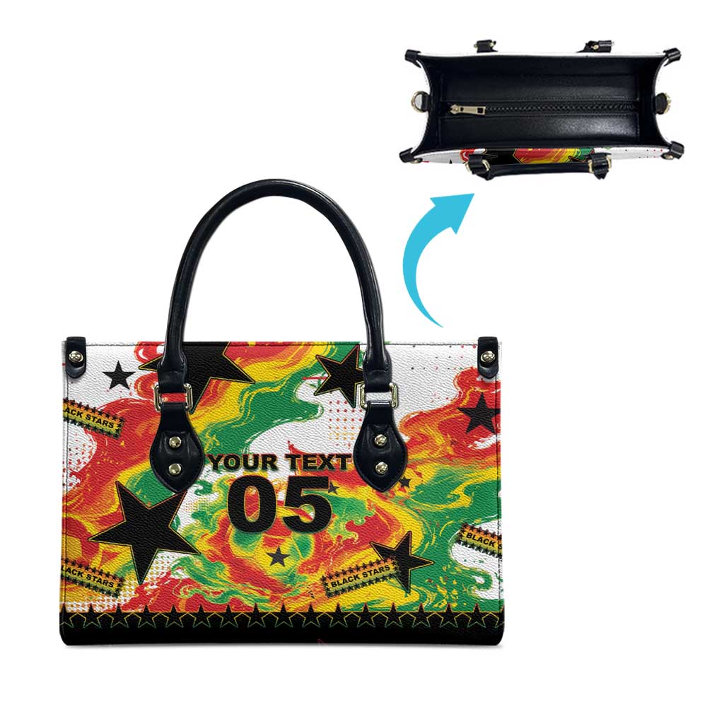 Custom Ghana Football Leather Bag African Pride Flag Colors Flame