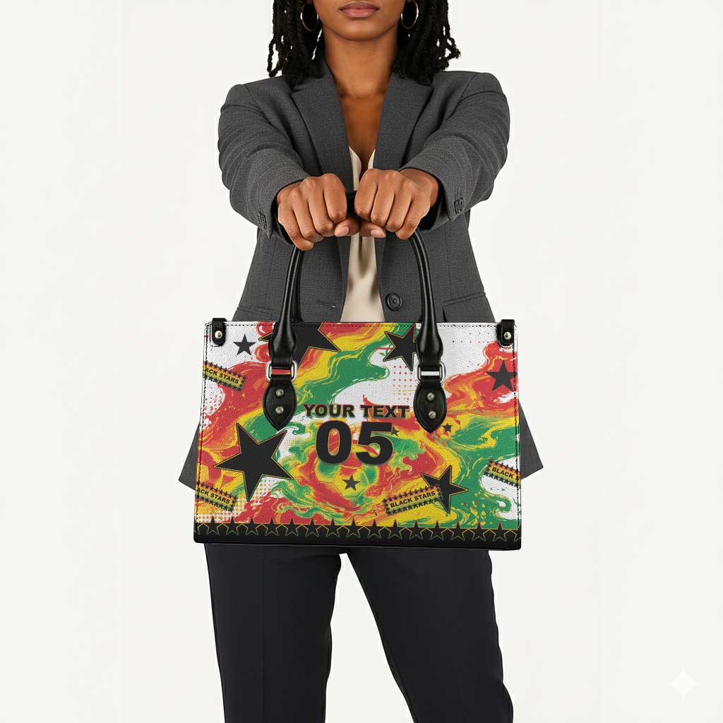 Custom Ghana Football Leather Bag African Pride Flag Colors Flame