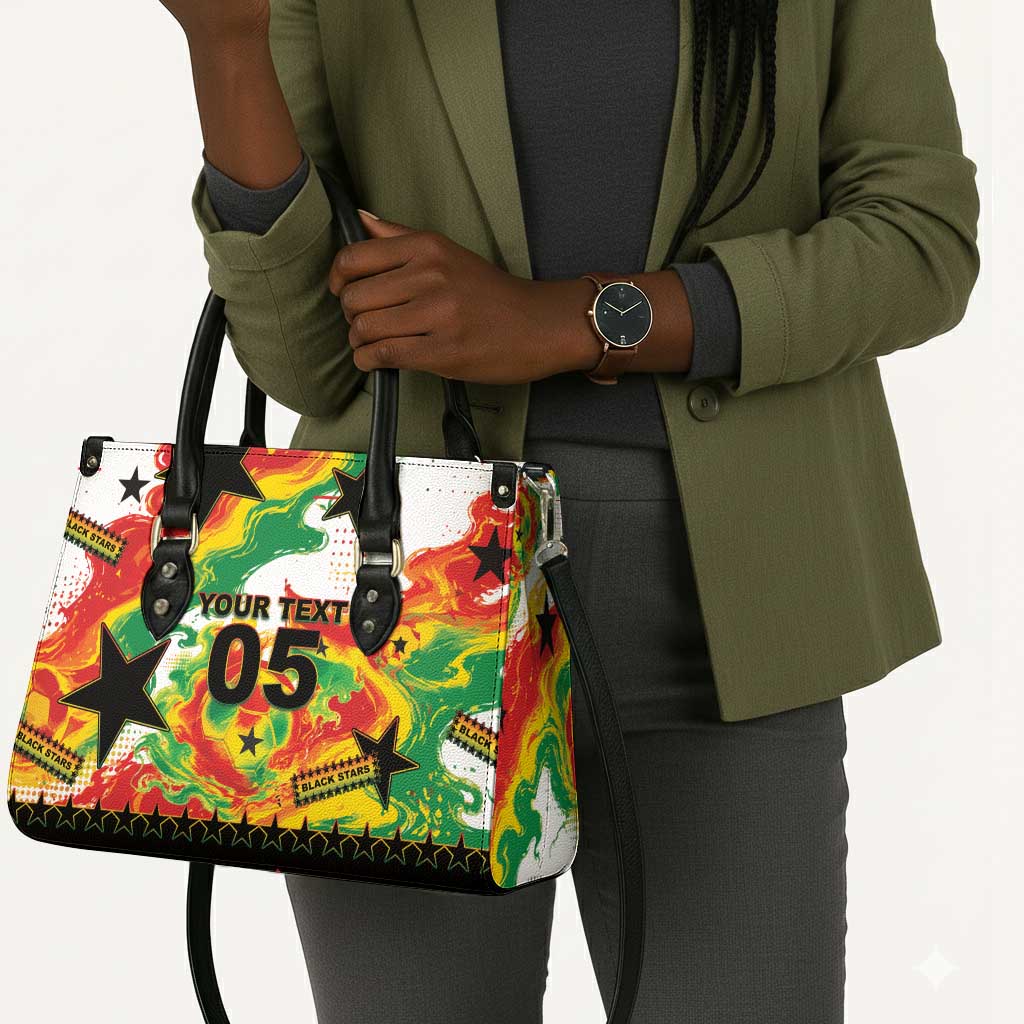 Custom Ghana Football Leather Bag African Pride Flag Colors Flame