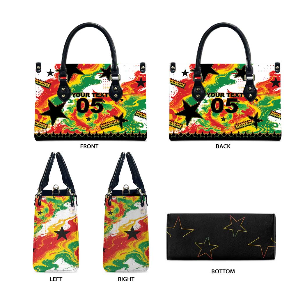 Custom Ghana Football Leather Bag African Pride Flag Colors Flame
