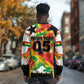 Custom Ghana Football Long Sleeve Shirt African Pride Flag Colors Flame