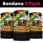 Custom Ghana Football Neck Gaiter African Pride Flag Colors Flame