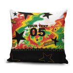 Custom Ghana Football Pillow Cover African Pride Flag Colors Flame