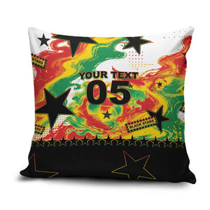 Custom Ghana Football Pillow Cover African Pride Flag Colors Flame