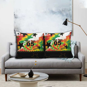 Custom Ghana Football Pillow Cover African Pride Flag Colors Flame