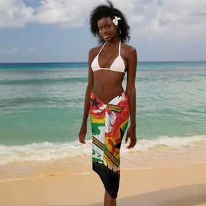 Custom Ghana Football Sarong African Pride Flag Colors Flame