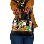 Custom Ghana Football Shoulder Handbag African Pride Flag Colors Flame