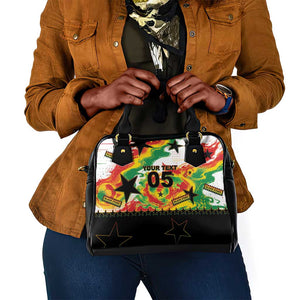 Custom Ghana Football Shoulder Handbag African Pride Flag Colors Flame