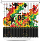 Custom Ghana Football Shower Curtain African Pride Flag Colors Flame