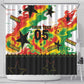 Custom Ghana Football Shower Curtain African Pride Flag Colors Flame