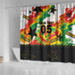 Custom Ghana Football Shower Curtain African Pride Flag Colors Flame