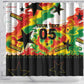 Custom Ghana Football Shower Curtain African Pride Flag Colors Flame
