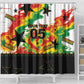 Custom Ghana Football Shower Curtain African Pride Flag Colors Flame