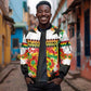 Custom Ghana Football Sleeve Zip Bomber Jacket African Pride Flag Colors Flame