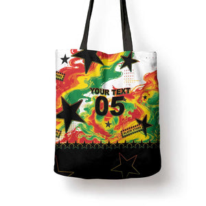 Custom Ghana Football Tote Bag African Pride Flag Colors Flame