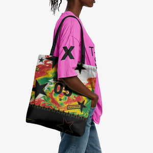 Custom Ghana Football Tote Bag African Pride Flag Colors Flame