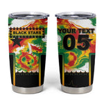 Custom Ghana Football Tumbler Cup African Pride Flag Colors Flame