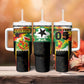 Custom Ghana Football Tumbler With Handle African Pride Flag Colors Flame