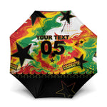 Custom Ghana Football Umbrella African Pride Flag Colors Flame