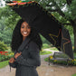 Custom Ghana Football Umbrella African Pride Flag Colors Flame
