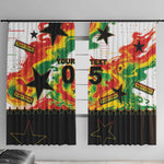 Custom Ghana Football Window Curtain African Pride Flag Colors Flame