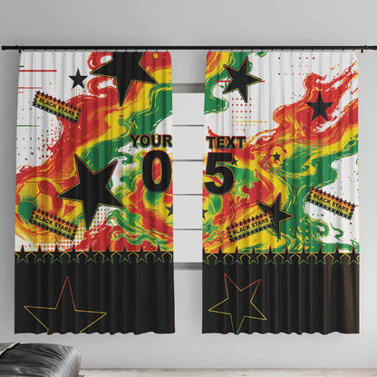 Custom Ghana Football Window Curtain African Pride Flag Colors Flame