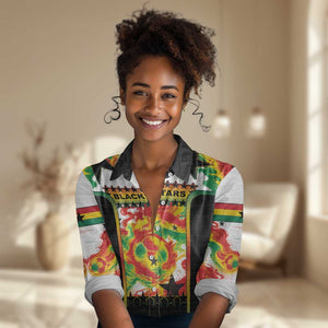 Custom Ghana Football Women Casual Shirt African Pride Flag Colors Flame