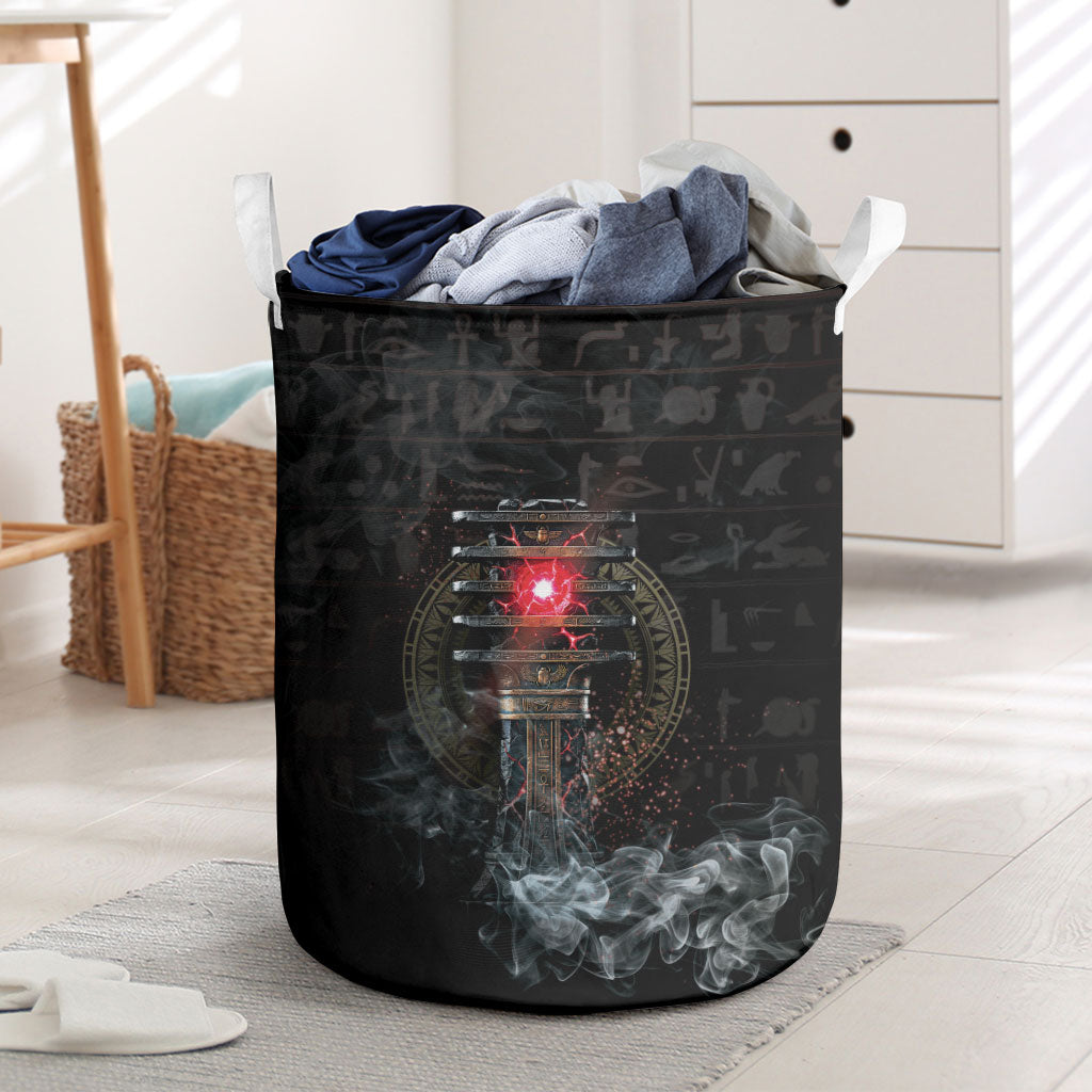 Egypt Djed Laundry Basket Glow Smoky Dark Style