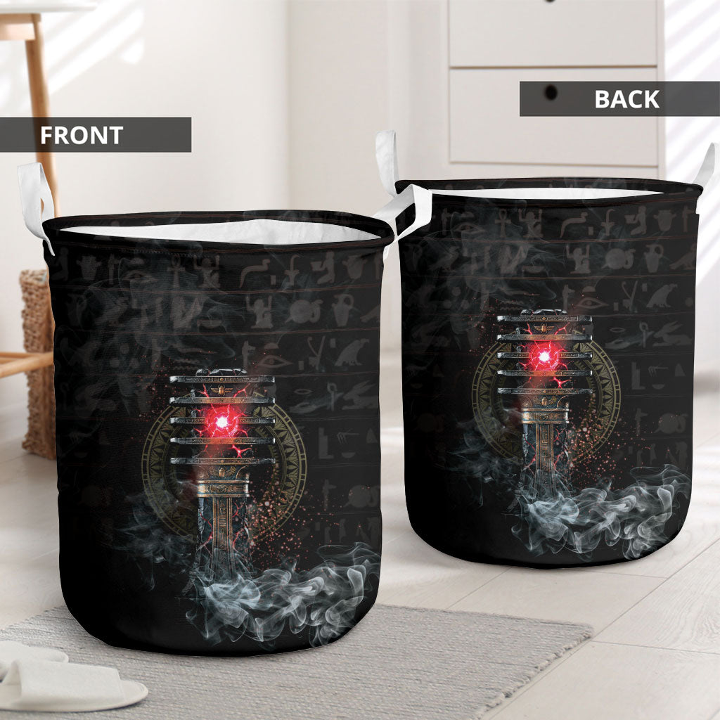 Egypt Djed Laundry Basket Glow Smoky Dark Style