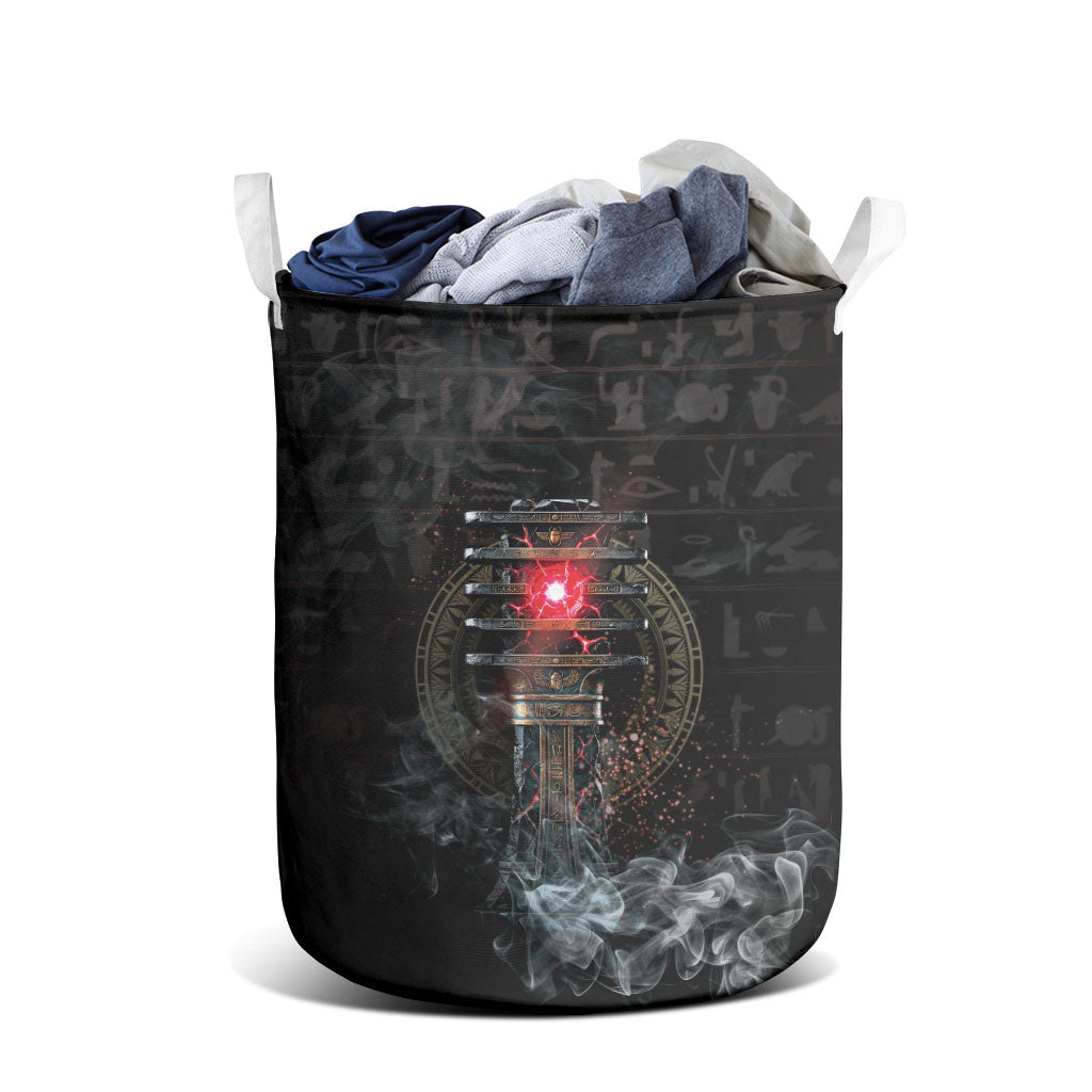 Egypt Djed Laundry Basket Glow Smoky Dark Style