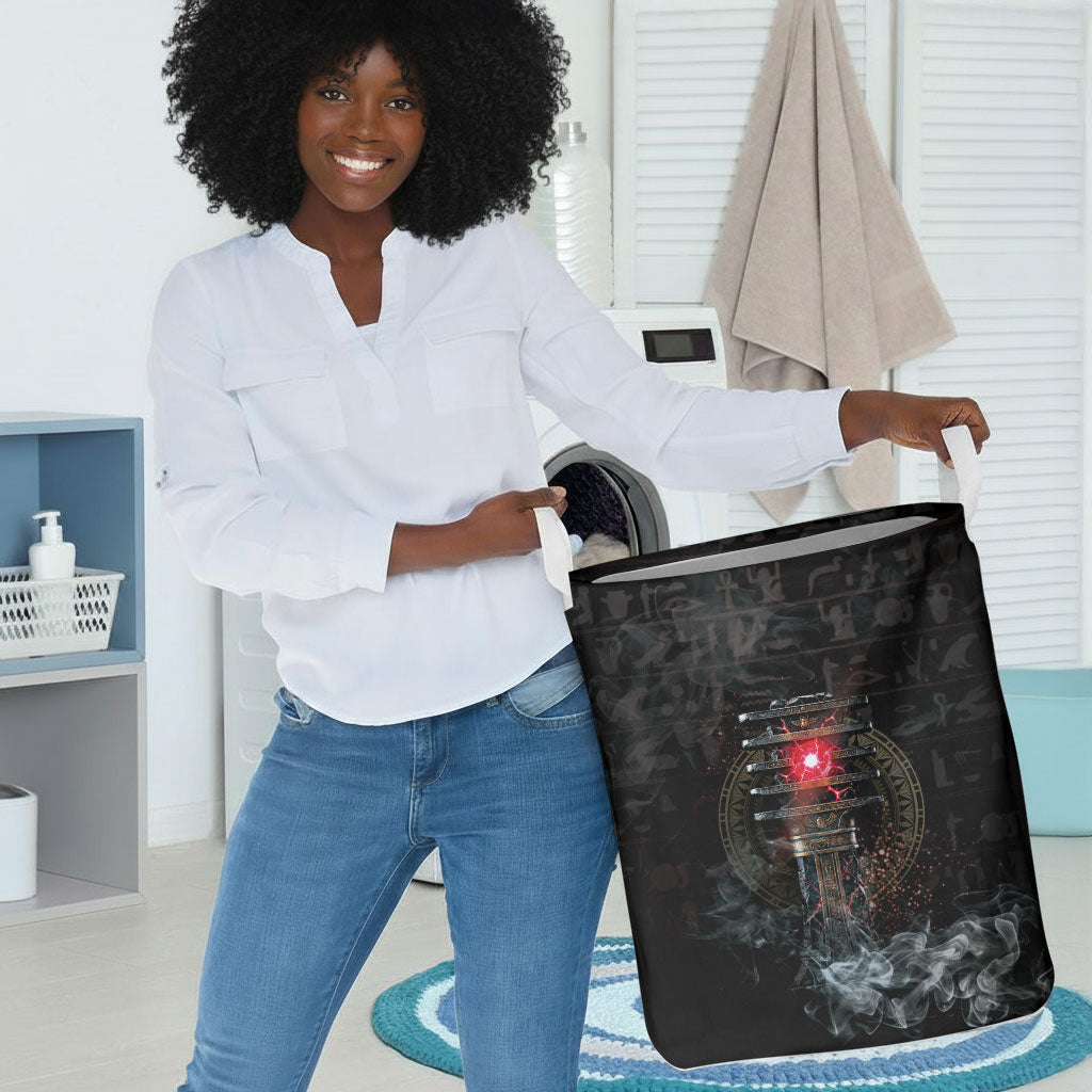 Egypt Djed Laundry Basket Glow Smoky Dark Style