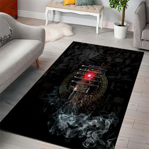 Egypt Djed Area Rug Glow Smoky Dark Style