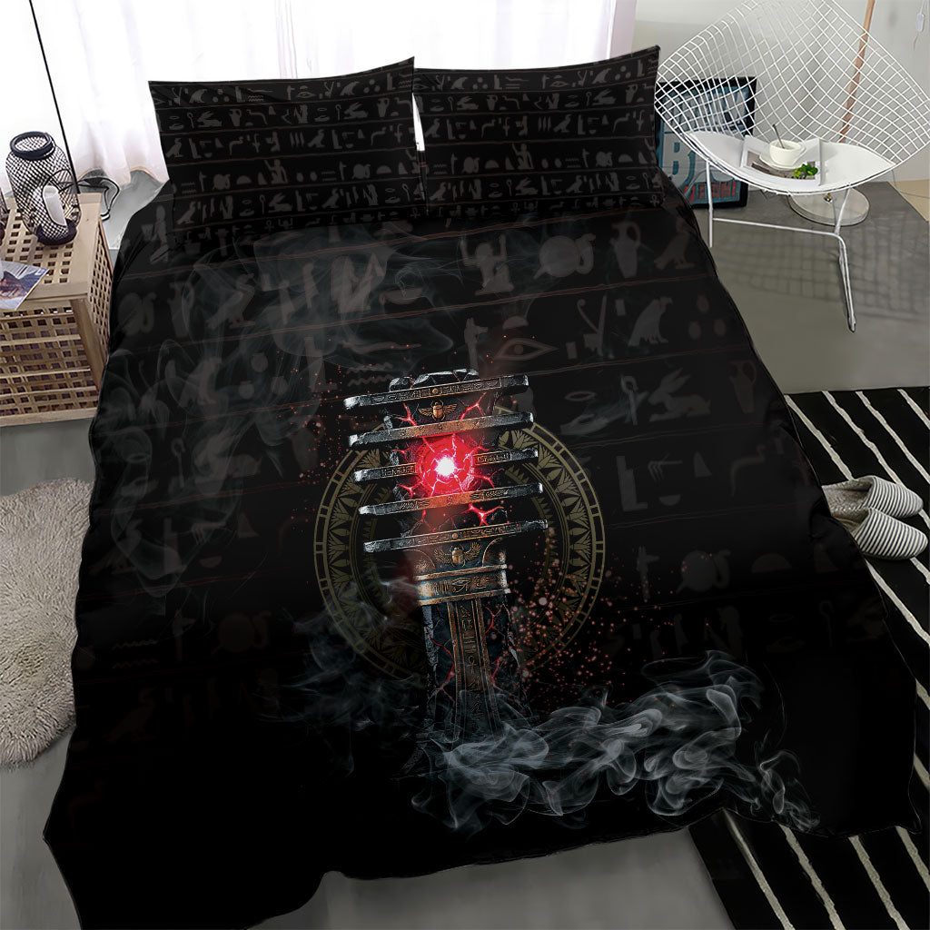 Egypt Djed Bedding Set Glow Smoky Dark Style