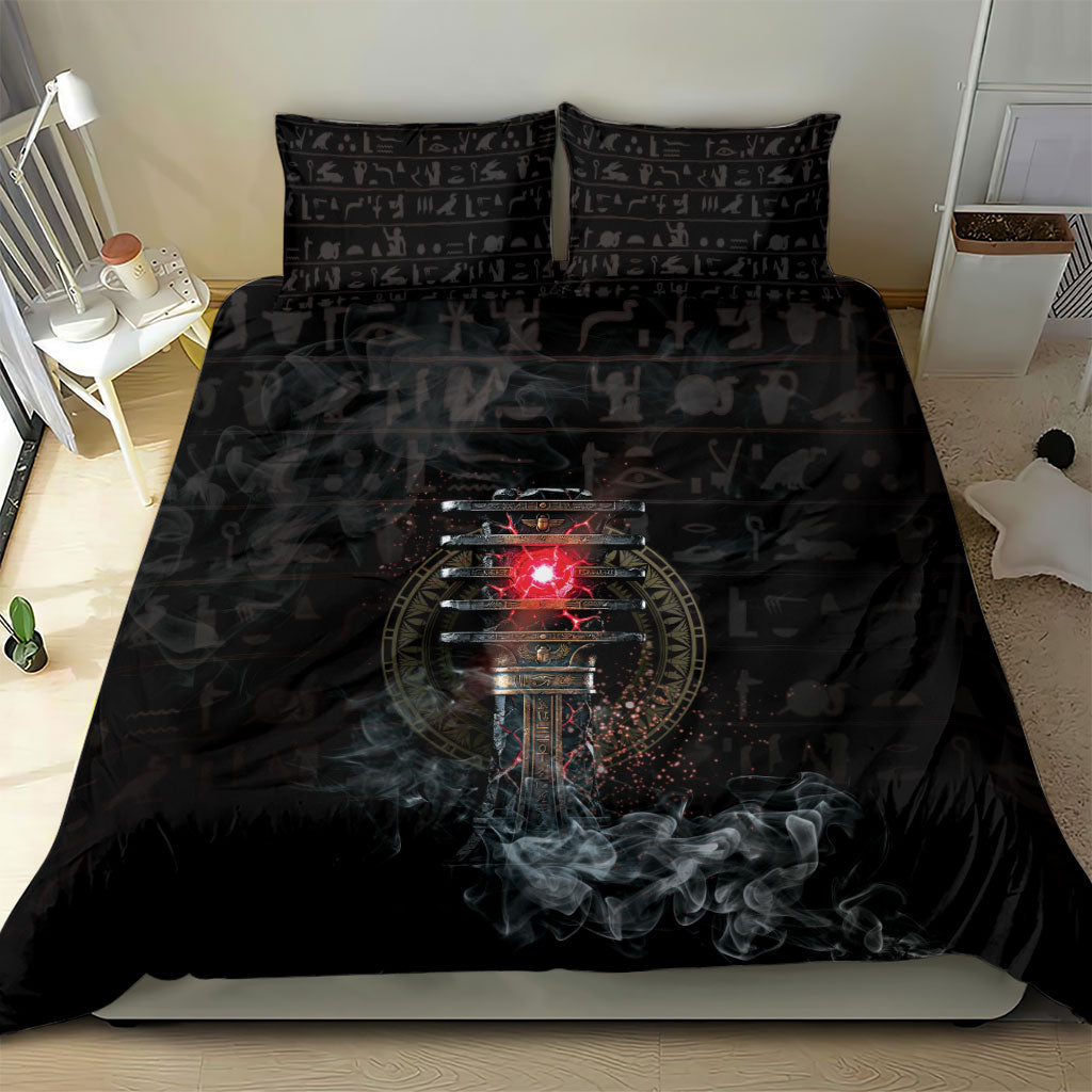 Egypt Djed Bedding Set Glow Smoky Dark Style