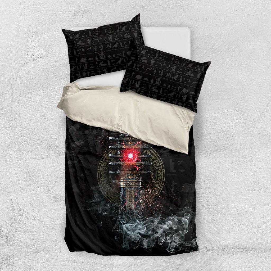 Egypt Djed Bedding Set Glow Smoky Dark Style