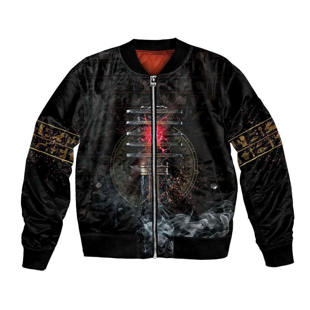 Egypt Djed Bomber Jacket Glow Smoky Dark Style