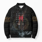 Egypt Djed Bomber Puffer Jacket Glow Smoky Dark Style